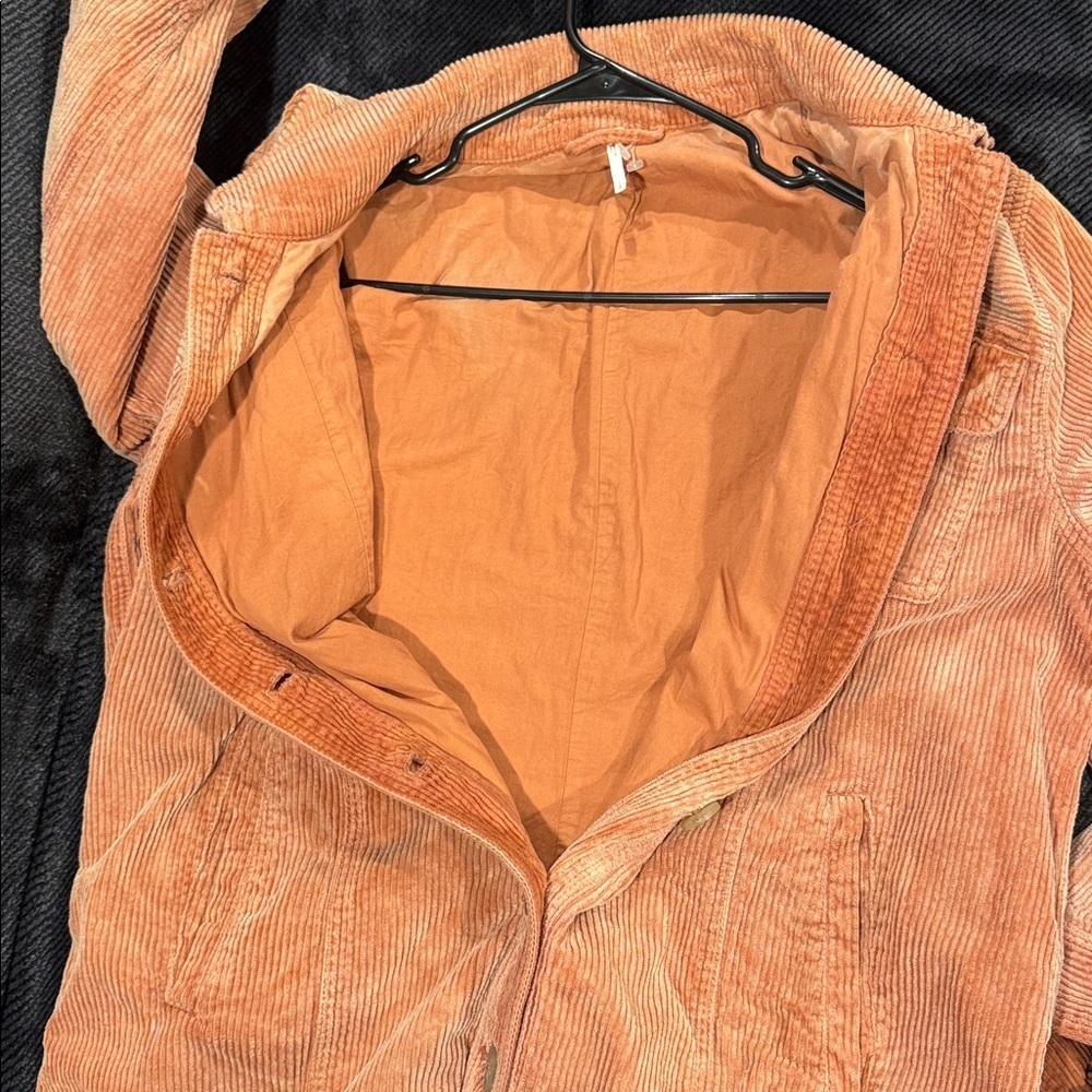 FREE PEOPLE LARGE Women's Corduroy Jacket - ORANGE (salmon) - Picture 12 of 12